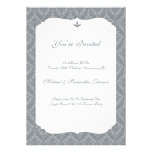 Anniversary Party Grey Damask Personalized Invitations