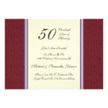 Anniversary Party Maroon Damask Invitations