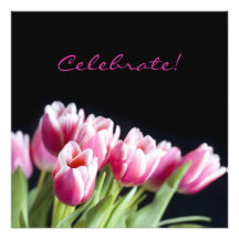 Anniversary Party Pink Tulip Invitation