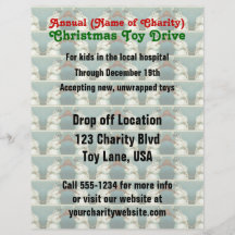 Annual Charity Christmas Toy Drive Snowmen Pattern Flyers