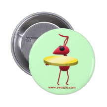 Ant with Gold Coin Button