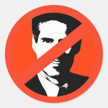 ANTI-BROWN / ANTI- SCOTT BROWN ROUND STICKERS