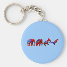 Anti-GOP Anti-Republican Evolution Satire Keychains
