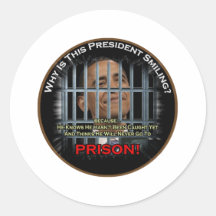 Anti Obama in Prison Round Stickers