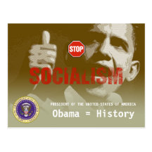 Anti-Obama - STOP Socialism  - Postcard