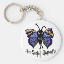 'Anti-Social Butterfly' Keychain