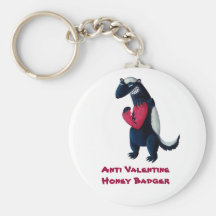 Anti Valentine Honey Badger Keychains