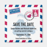Antigua Air Mail Wedding Save the Date Magnets