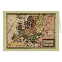 Antiquarian 1721 Map of Europe by Herman Moll Cards