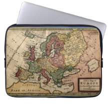 Antiquarian 1721 Map of Europe by Herman Moll Laptop Sleeves