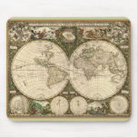 Antique 1660 World Map by Frederick de Wit Mousepads
