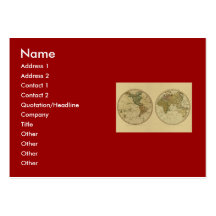 Antique 1786 World Map by William Faden Business Card