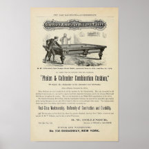 Antique 1874 Billiard Tables ad Posters