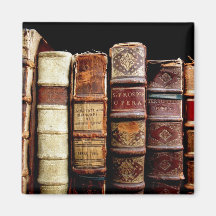 Antique 18th Century Design Leather Binding books Refrigerator Magnets