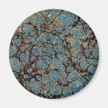 Antique 18th Century Paper Marbling Marbled Refrigerator Magnet