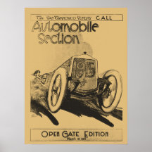 antique 1912 San Francisco call automobile section Posters