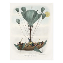Antique Balloon Air Ship Postcard