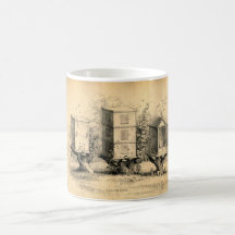 Antique Beekeeping Beehives Print Coffee Mug