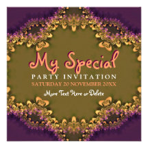 Antique Blackberry Girly Lace Party  Invitation