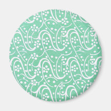 Antique Book Interior Pattern in Sea Green Fridge Magnet