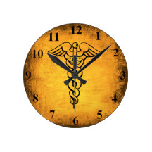 Antique Caduceus Wall Clock
