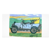 Antique car customized photo card