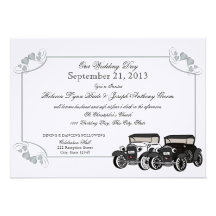 Antique Car Wedding Invitations