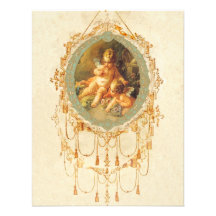 Antique Cherub Ornate Art Design Invitation