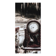 ANTIQUE CLOCK CUSTOMIZED PHOTO CARD