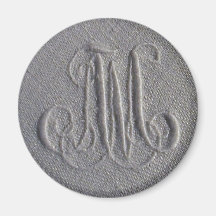 Antique Embroidered M Monogram Magnets