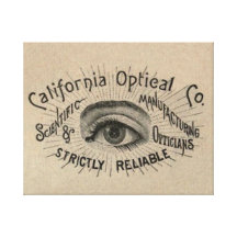 Antique eye advertising art stretched canvas print