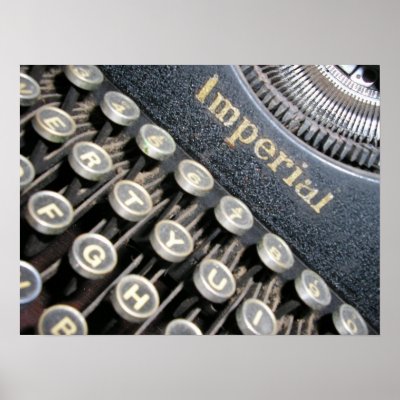 Antique Values on Antique Imperial Typewriter Poster Great Gift Idea For Nostalgia