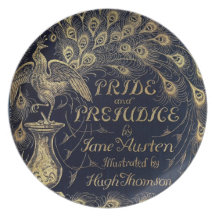 Antique Jane Austen Pride and Prejudice Peacock Party Plates