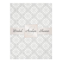 Antique Lace Bridal Shower Monogram Invitation