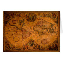 ANTIQUE MAP Greeting Cards