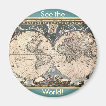 ANTIQUE MAP MAGNETS