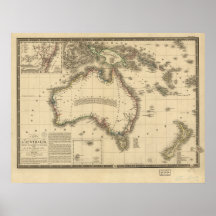 Antique Map of Australia 1826 Posters