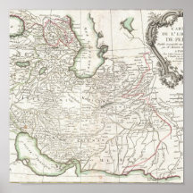 Antique Map of Persia- Iran, Afghanistan, & Iraq Poster