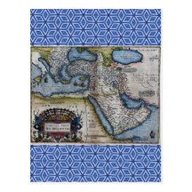 Antique Map of The Middle East Postcards