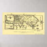 Antique Map of the World 1889 Poster