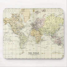 Antique Map of the World Mousemat
