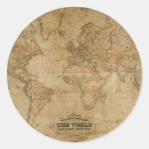 Antique Map Series Round Sticker