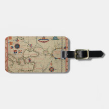 Antique Map Tags For Luggage