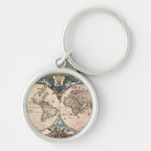 Antique Old Vintage Map Series Key-chain Keychain