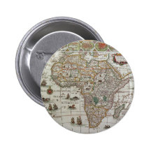 Antique Old World Map of Africa, c. 1635 Buttons