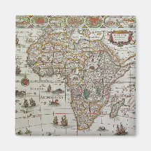 Antique Old World Map of Africa, c. 1635 Refrigerator Magnet