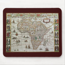 Antique Old World Map of Africa, c. 1635 Mouse Pads