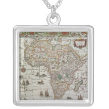 Antique Old World Map of Africa, c. 1635 Pendant