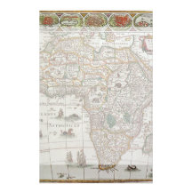 Antique Old World Map of Africa, c. 1635 Custom Stationery