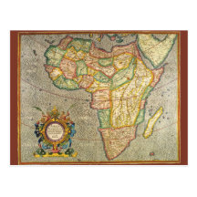 Antique Old World Mercator Map of Africa, 1633 Postcard